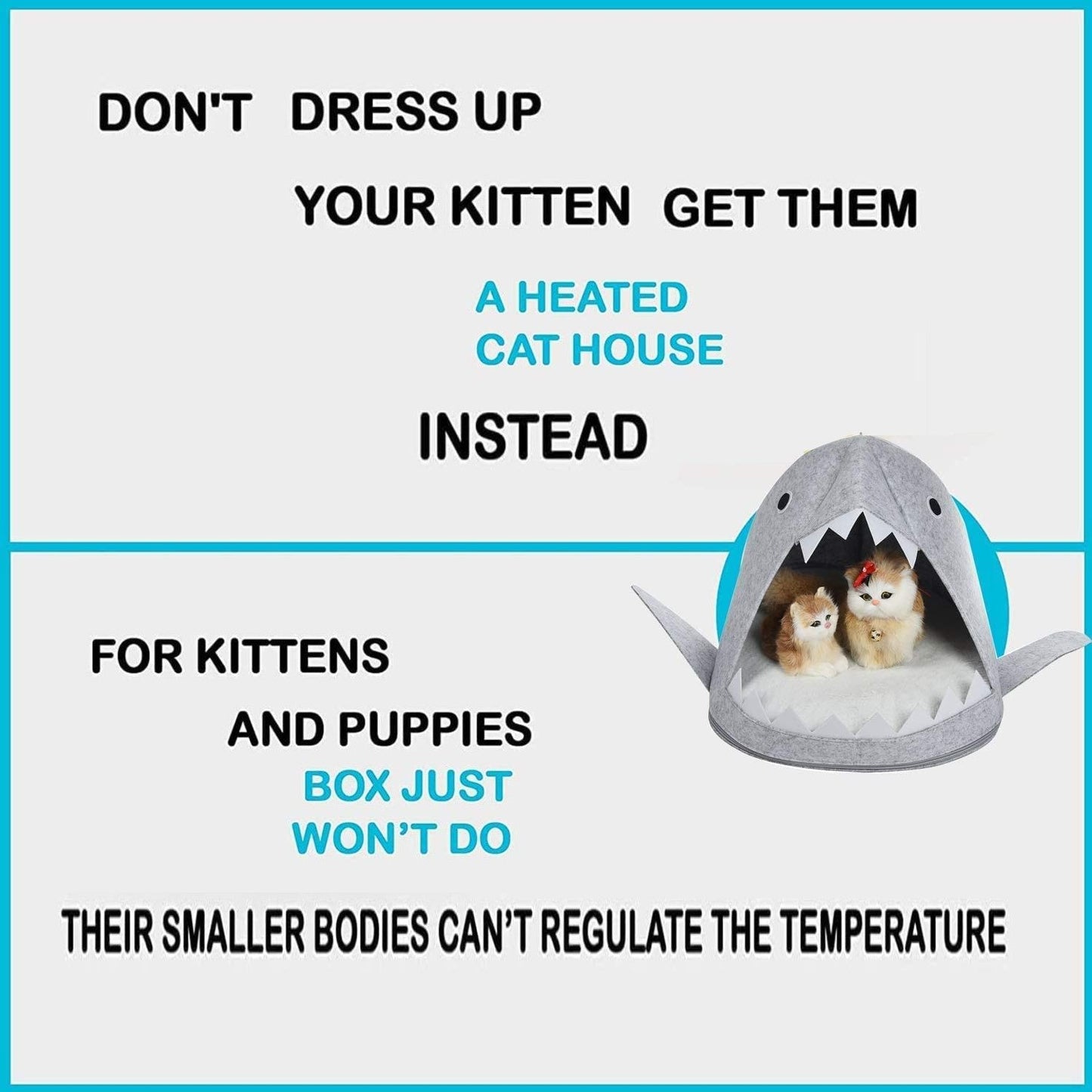 Shark Shape Pet Cave Bed – Cozy Bed for Cats and Small Dogs, 45 x 45 x 38 cm (Light Grey)