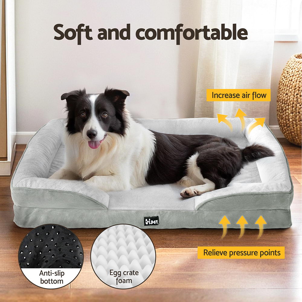 i.Pet Pet Bed Dog Calming Soft Cushion Egg Crate Extra Large Sofa Removable Washable